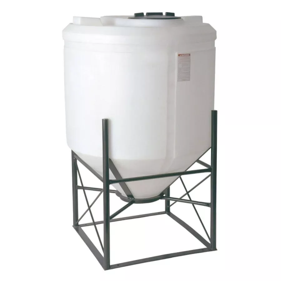 300 Gallon Cone Bottom Tank, Premium Weight - White | GVM Distribution